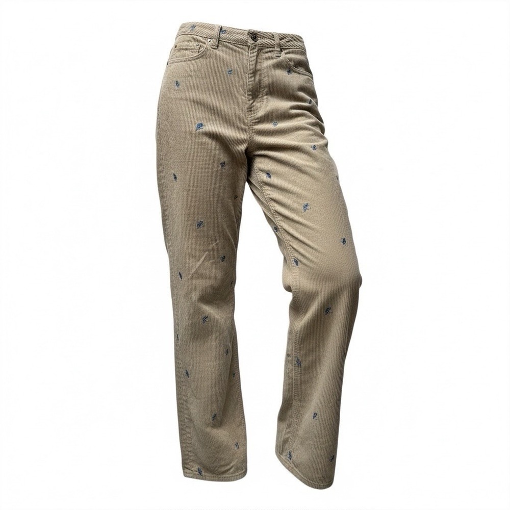 Pacsun 90's‎ Boyfriend Mushroom Embroidered Corduroy Straight Leg Pants Size 25
